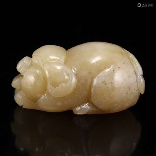 Chinese Natural Hetian Jade Fortune Pig Pendant