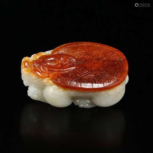 Superb Chinese Hetian Jade Pendant - Dragon Turtle