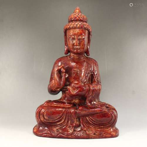 Vintage Chinese Hetian Jade Siddhartha Buddha Statue