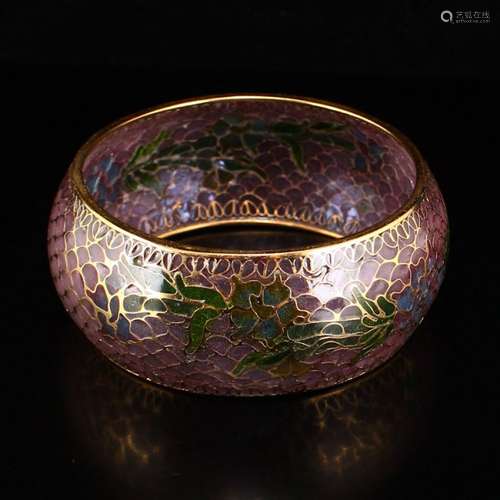 Beautiful Chinese Gilt Gold Bodiless Cloisonne Bracelet