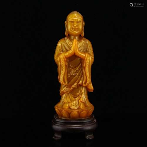 Chinese Shoushan Stone Statue - Buddhism Arhat