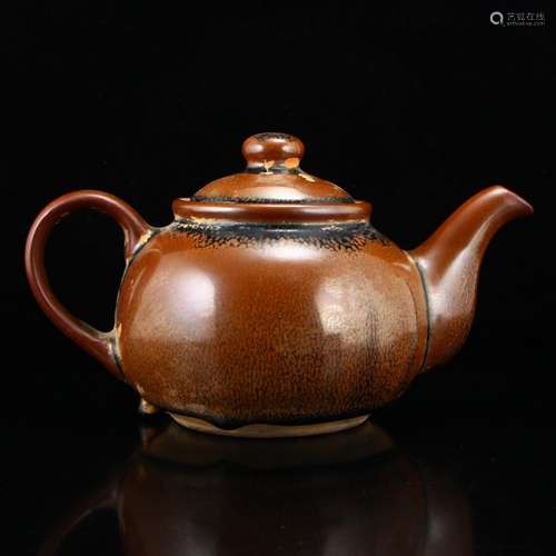 Chinese Song Dy Jian Kiln Porcelain Teapot