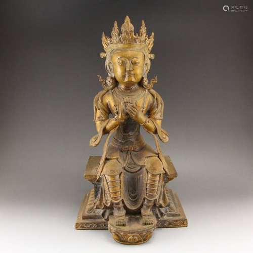 Tibetan Buddhism Spot Copper Boddhisattva Statue