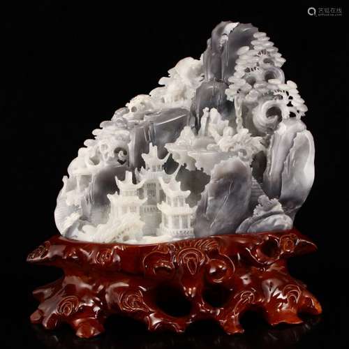 Superb Chinese Hetian Jade Statue - Sages Meeting