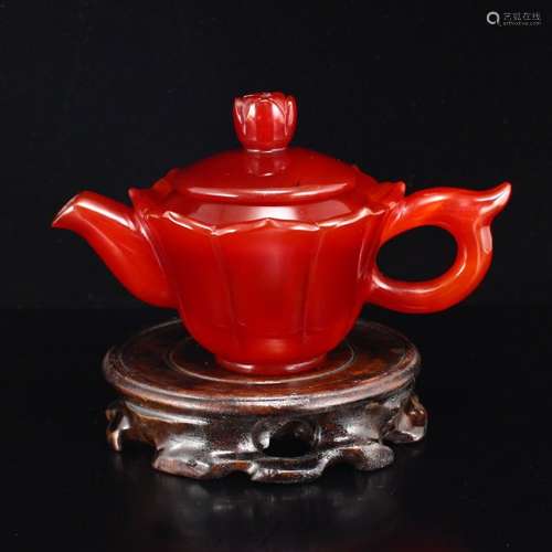 Beautiful Chinese Natural Red Agate Teapot