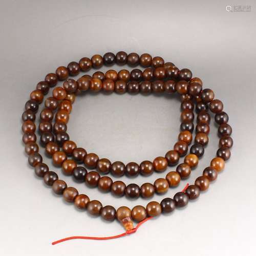 15 MM 108 Beads Chinese Ox Horn Beads Prayer Necklace