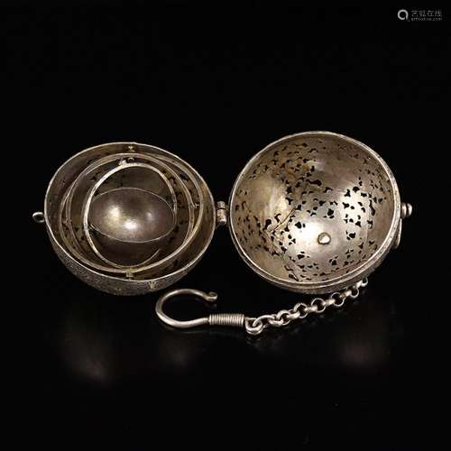 Beautiful Openwork Chinese Silver Sachet