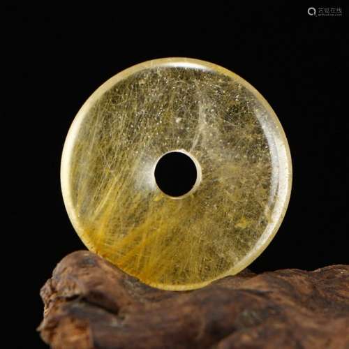 Chinese Natural Gold Wire Crystal Lucky Pendant