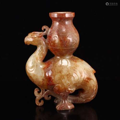 Superb Chinese Han Dynasty Hetian Jade Phoenix Pot