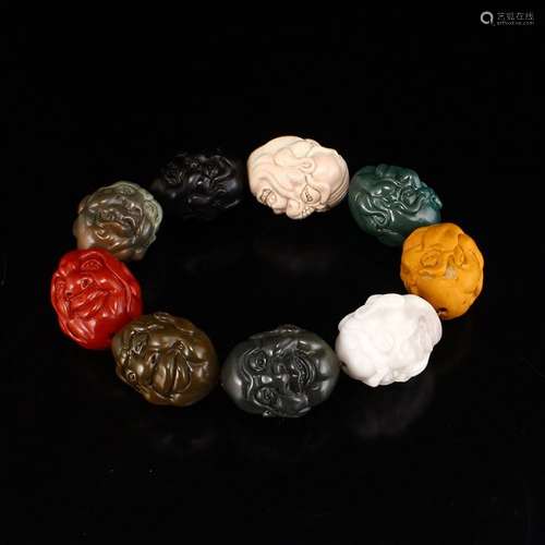 Beautiful Color Chinese Agate Arhat Beads Bracelet