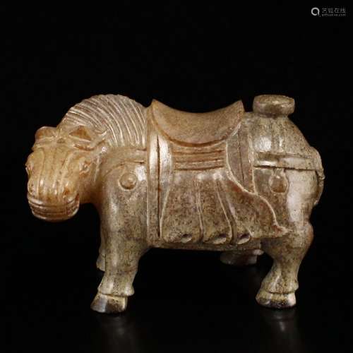 Vintage Chinese Hetian Jade Horse Statue