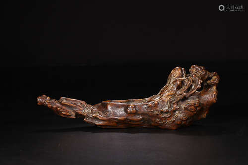 A CHENXIANG WOOD CELESTIAL CARACTER SHAPED ORNAMENT