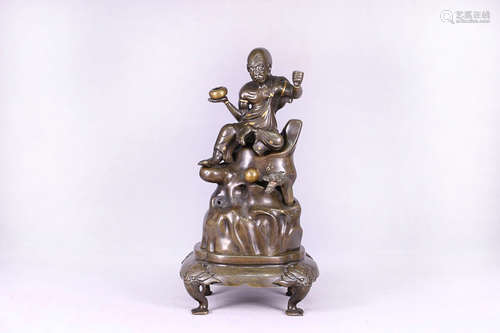 A BRONZE LUOHAN CENSER