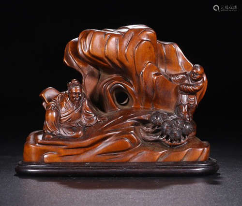 A HUANGYANG WOOD GAOSHITONGZI ORNAMENT