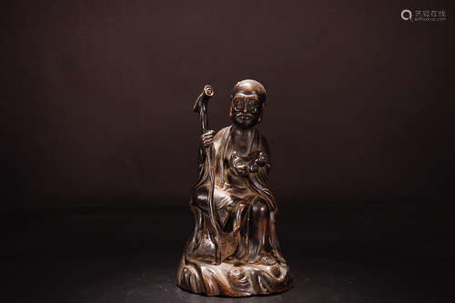 A CHENXIANG WOOD LONGEVITY CHARACTHER ORNAMENT