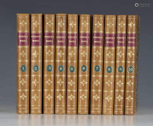 STERNE, Laurence. The Works. London: printed for W. Strahan, et al, 1783. 10 vols., 8vo (185 x