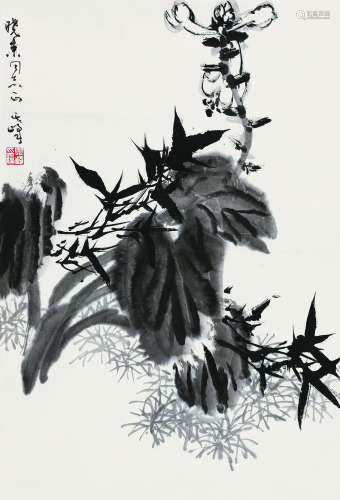 孙其峰（1920～） 花卉 镜片 设色纸本