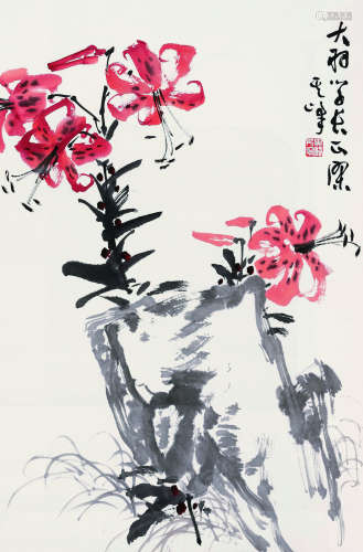 孙其峰（1920～） 花卉 镜片 设色纸本