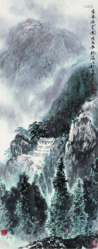 程锡赢（1941～） 1988年作 南岳流云图 镜片 设色纸本