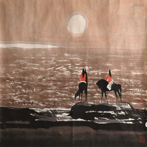 白庚延（1940～2007） 黄河 镜片 设色纸本