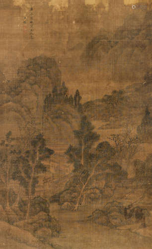 王鉴 1640年作 元人山水 1598～1677  立轴  设色绢本