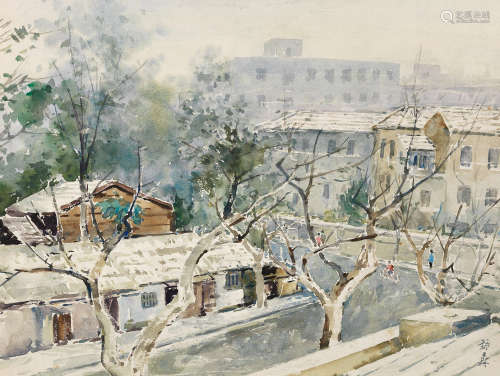 李咏森  雪后 1898～1998  镜框  水粉卡纸