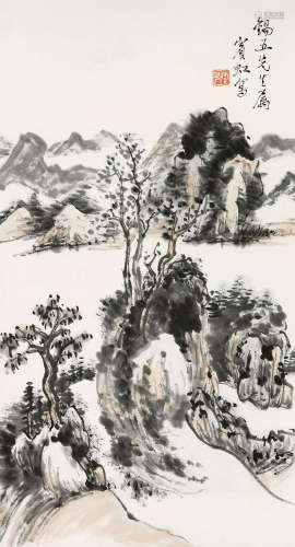 黄宾虹  山水小景 1865～1955  屏轴  设色纸本