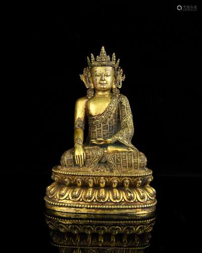 A Chinese Gilt Bronze Buddha