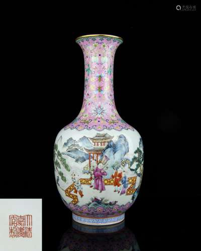 A Chinese Famille-Rose Porcelain Vase