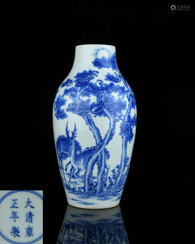 A Chinese Blue and White Porcelain Vase