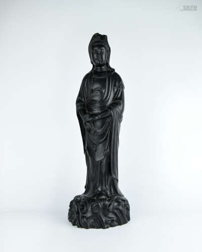 A Chinese Carved Zitan Buddha