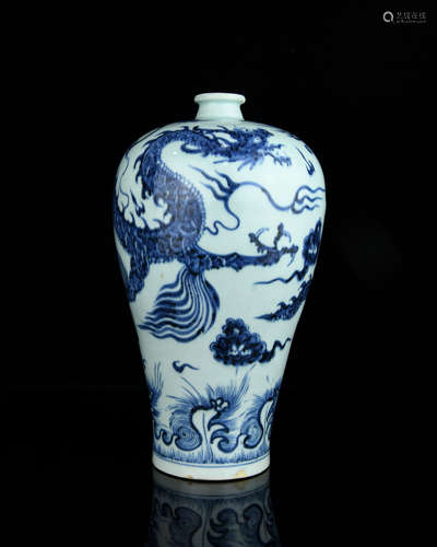 A Chinese Blue and White Porcelain Vase