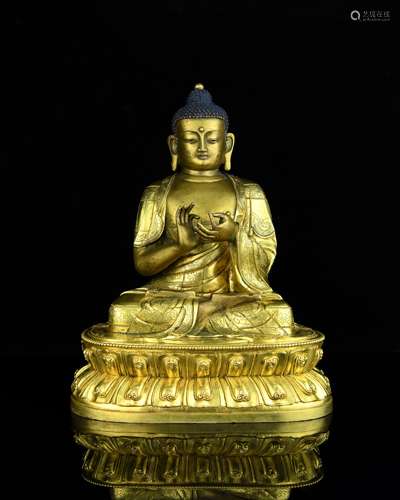 A Chinese Gilt Bronze Buddha