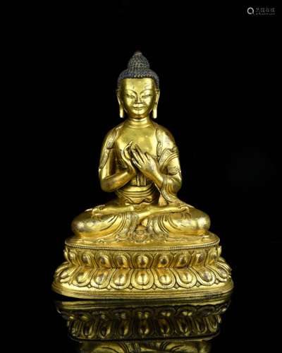 A Chinese Gilt Bronze Buddha