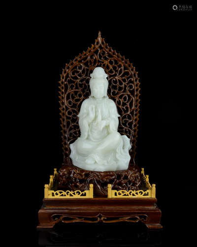 A Chinese Carved Jade Buddha