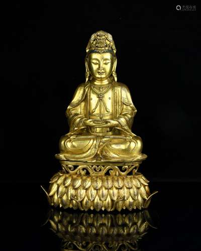 A Chinese Gilt Bronze Buddha