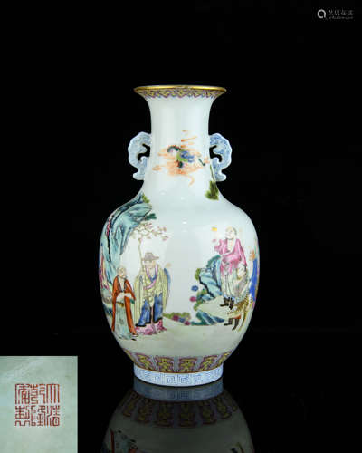 A Chinese Famille-Rose Porcelain Vase