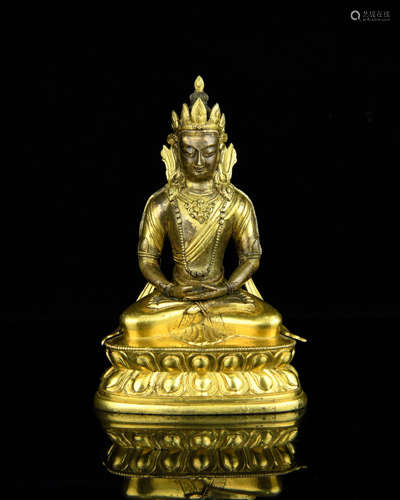 A Chinese Gilt Bronze Buddha