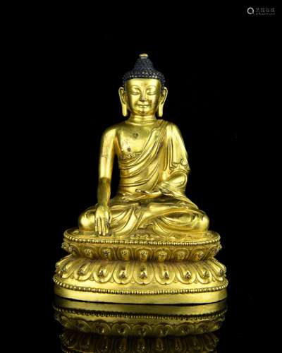 A Chinese Gilt Bronze Buddha