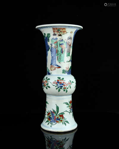 A Chinese Wu-Cai Porcelain Vase