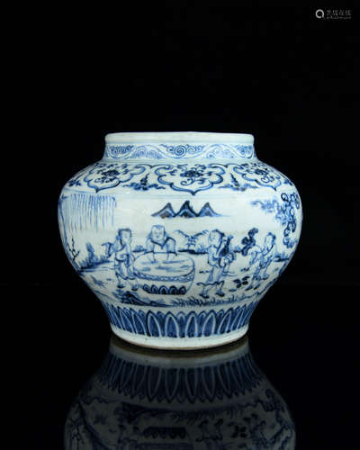 A Chinese Blue and White Porcelain Jar