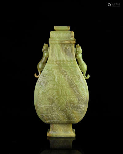 A Chinese Carved Jade Vase