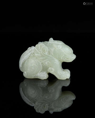 A Chinese Carved Jade Foo-Dog