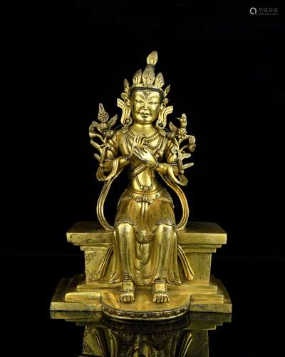 A Chinese Gilt Bronze Buddha