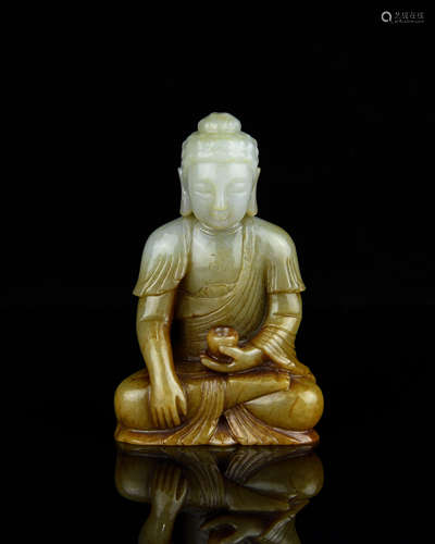 A Chinese Carved Jade Buddha