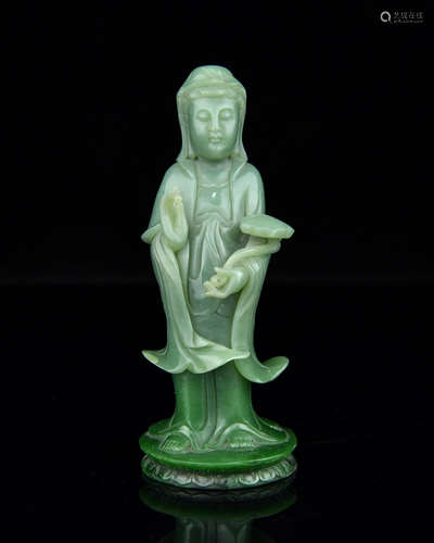 A Chinese Carved Jade Buddha