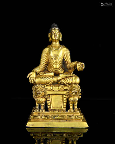 A Chinese Gilt Bronze Buddha