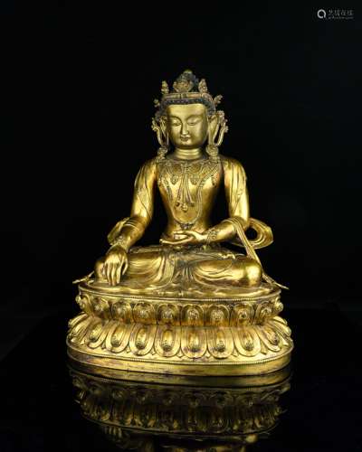 A Chinese Gilt Bronze Buddha