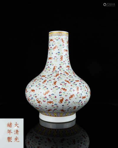 A Chinese Famille-Rose Porcelain Vase