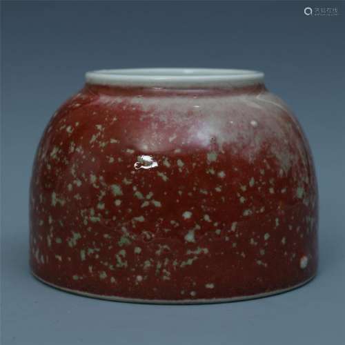 A Rare Chinese Peach Bloom glazed Jar